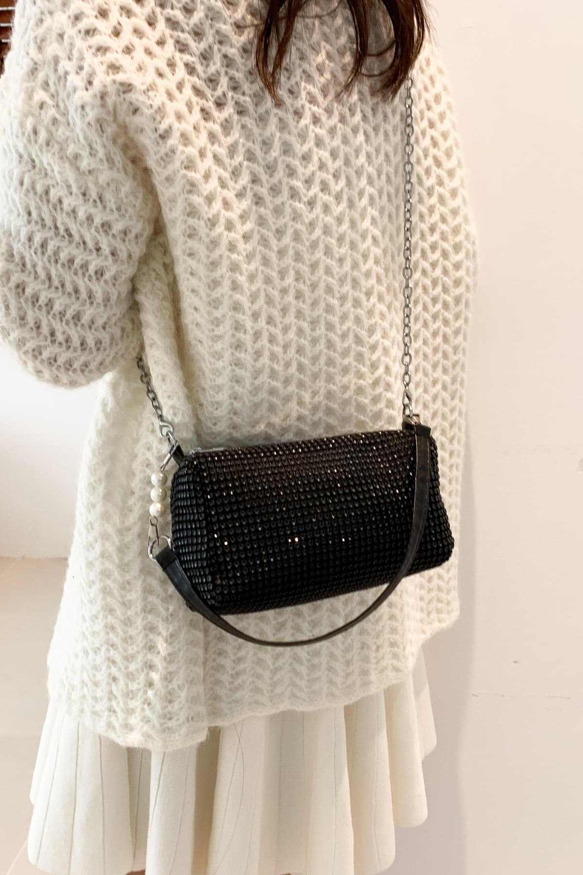 Openwork Crossbody Bag with Removable Strap