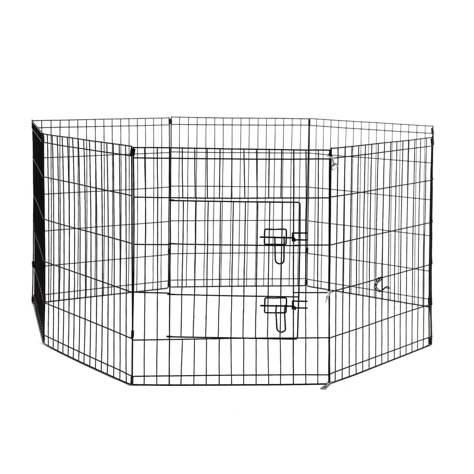 4Paws 8 Panel Playpen Puppy Exercise Fence Cage Enclosure Pets Black All Sizes - 30