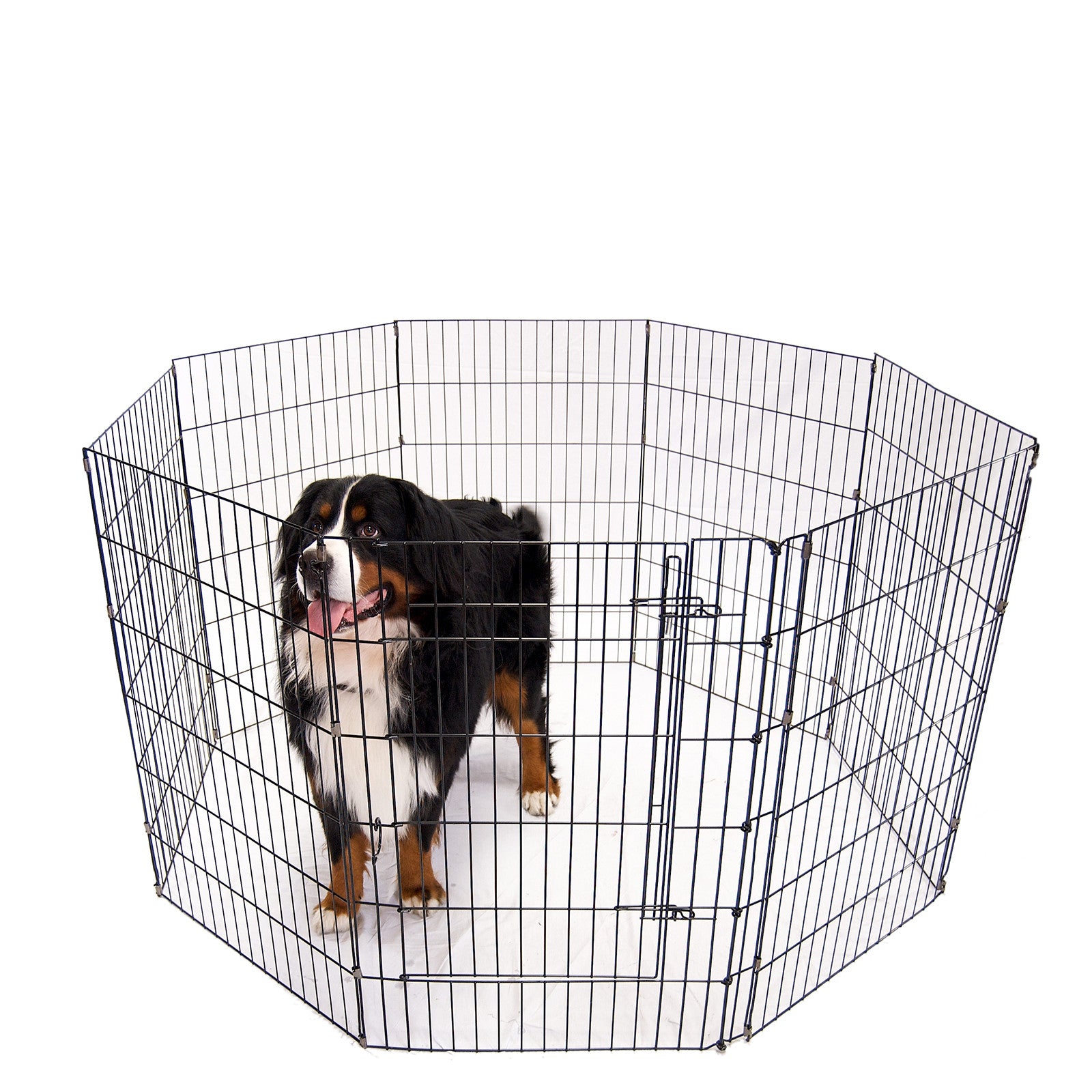 4Paws 8 Panel Playpen Puppy Exercise Fence Cage Enclosure Pets Black All Sizes - 30