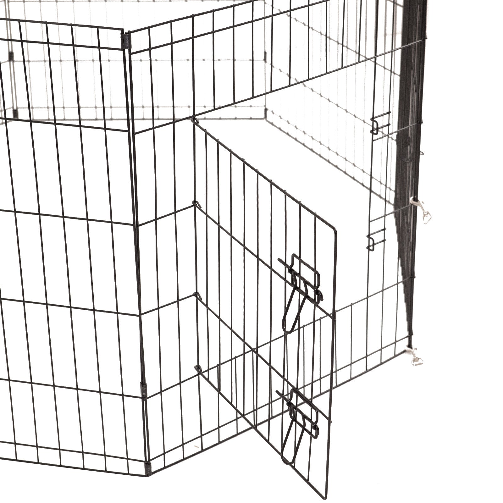 4Paws 8 Panel Playpen Puppy Exercise Fence Cage Enclosure Pets Black All Sizes - 30