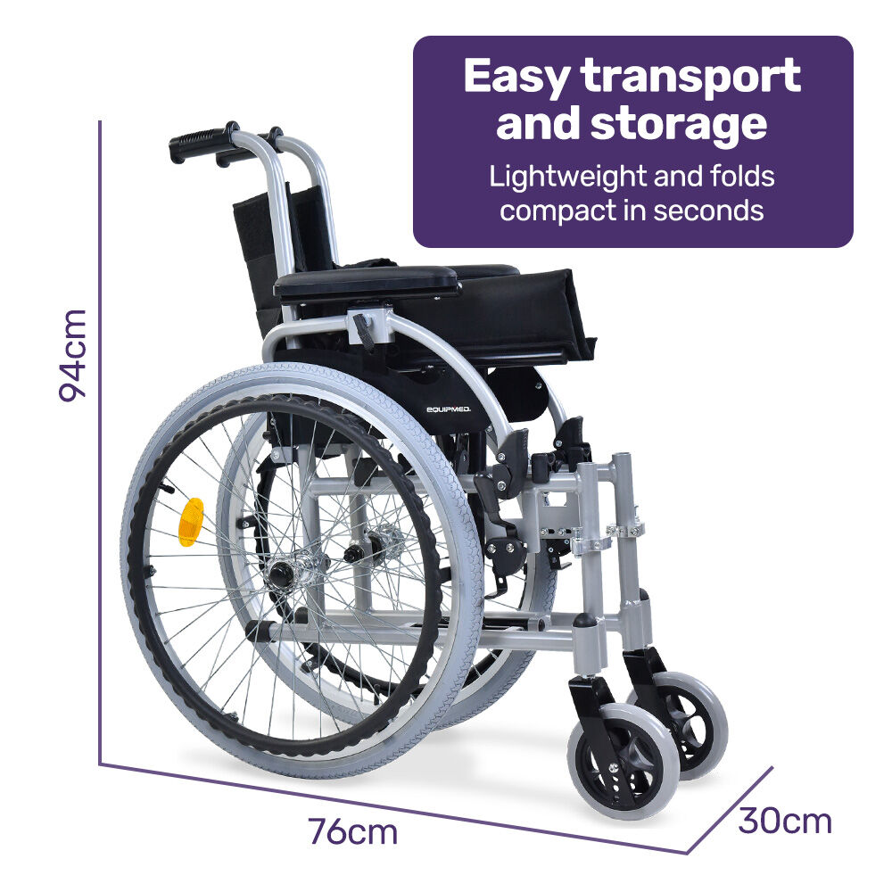 EQUIPMED Kids Premium Paediatric Wheelchair, Lightweight Aluminium, 22