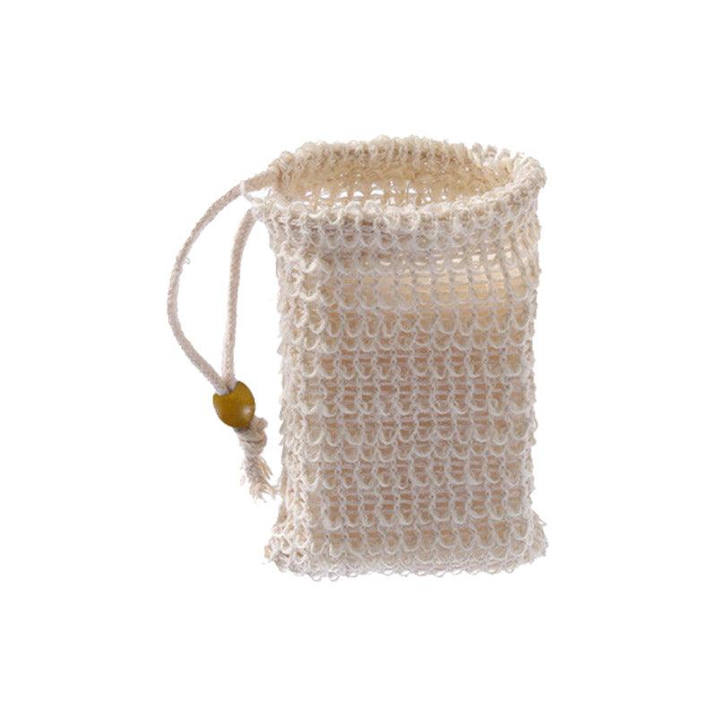Flax Soap Saver Bag with Foaming Mesh and Drawstring for Exfoliating - 4PCS