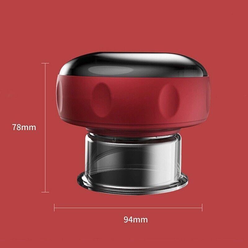Electric Intelligent Vacuum Cupping Therapy Red Light Heating Body Slimming - Black
