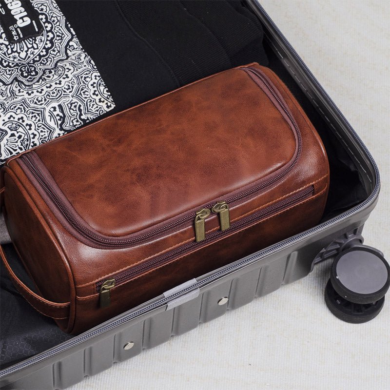 Large Capacity Waterproof Travel Toiletry Bag Cosmetic Organizer Multifunctional - Brown