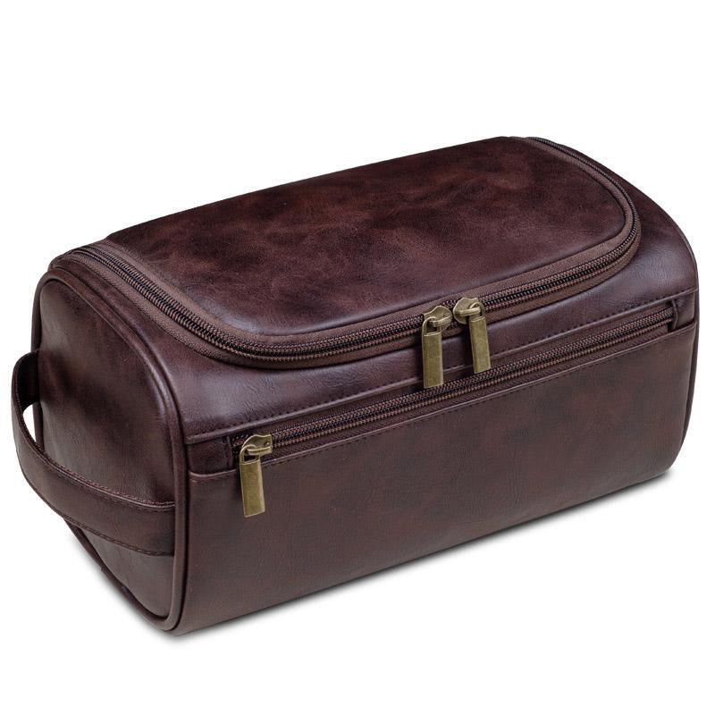 Large Capacity Waterproof Travel Toiletry Bag Cosmetic Organizer Multifunctional - Brown