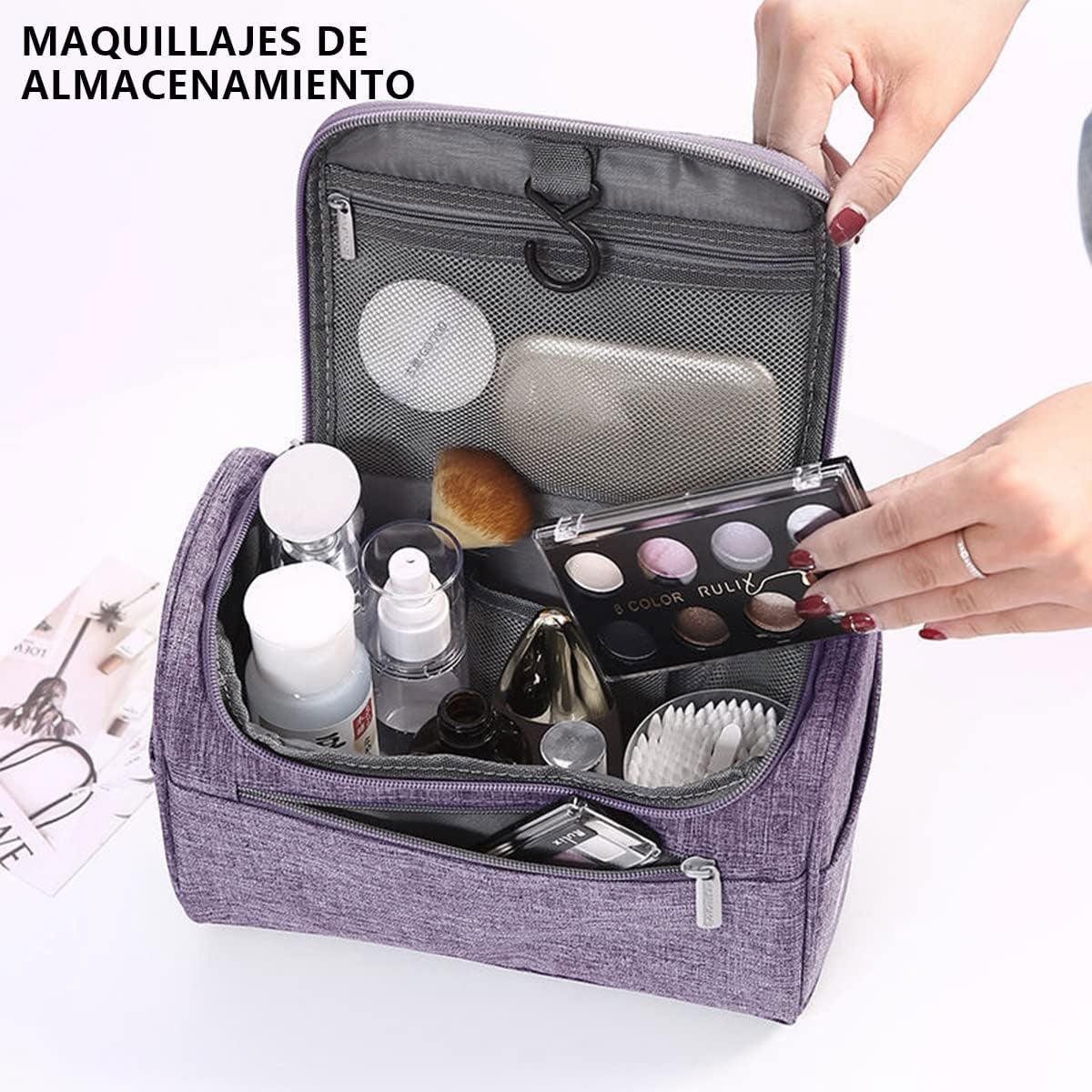 Womens Cosmetic Bag Make Up Case Travel Toiletry Wash Organiser Vanity Nail Box - Rose Red