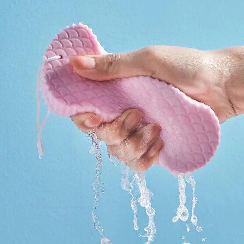 Exfoliating Shower Body Sponge Ultra Soft Bath Scrubber for Gentle Daily Use - Pink
