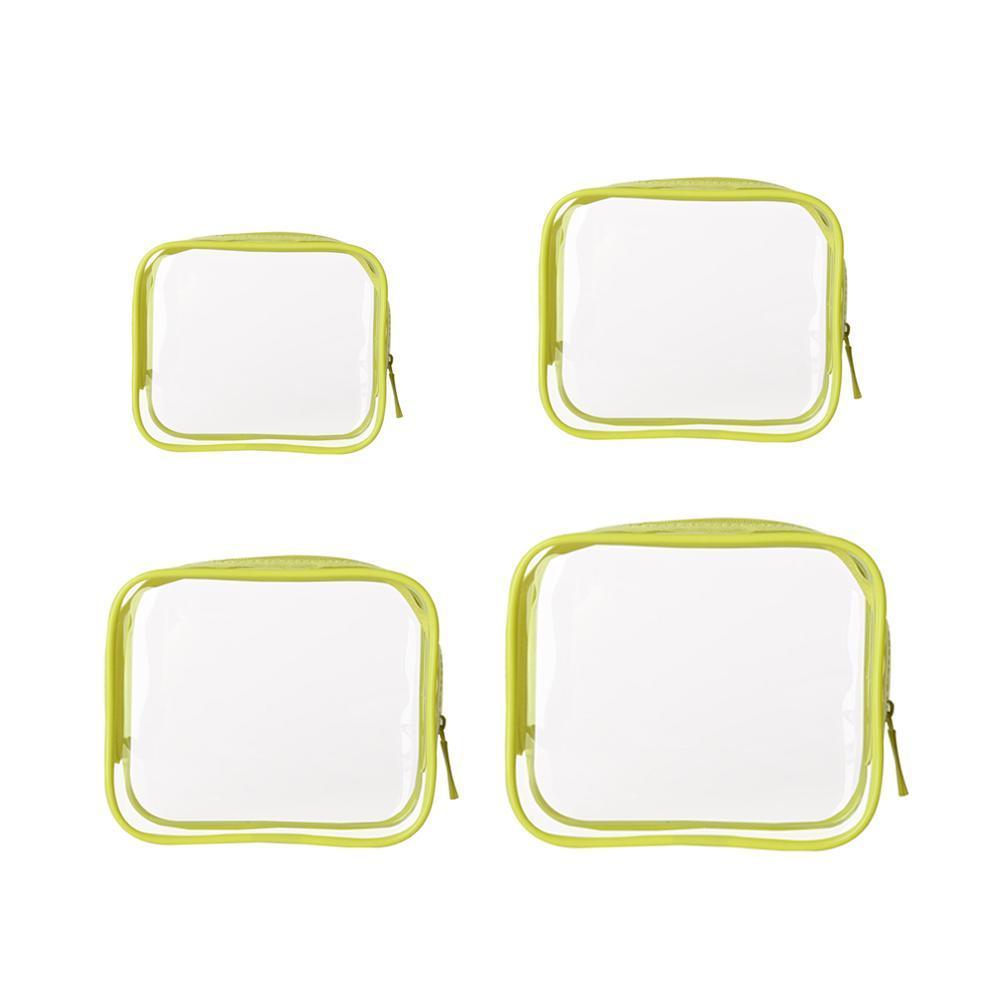 4pcs Durable PVC Cosmetic Bags Easy to Clean Multiple Sizes and Colours 9 Shades - 4pcs-Peach-Powder