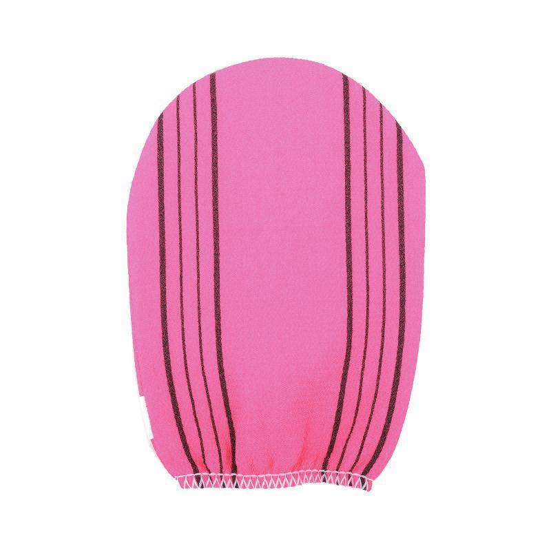 Fiber Cleaner Bath Glove Exfoliating Towel Body Rub Shower Scrub Glove Washcloth - Rose Red