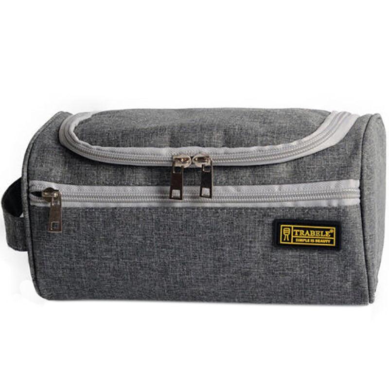 Large Capacity Men Travel Toiletry Kit Wash Bag Waterproof Cosmetic Bags Holder - Brick Red