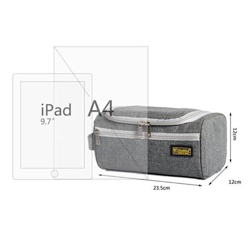 Large Capacity Men Travel Toiletry Kit Wash Bag Waterproof Cosmetic Bags Holder - Grey