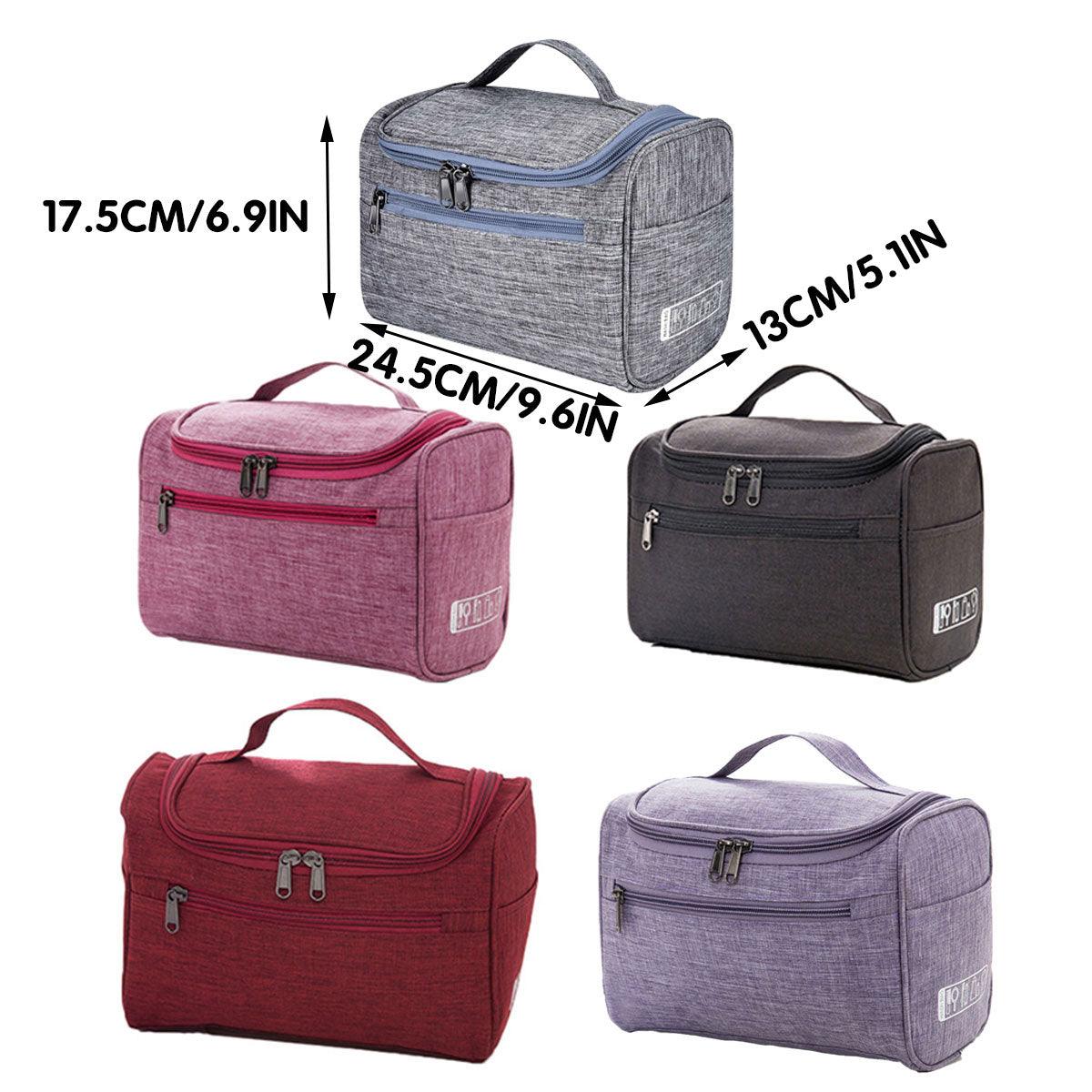 Womens Cosmetic Bag Make Up Case Travel Toiletry Wash Organiser Vanity Nail Box - Wine Red