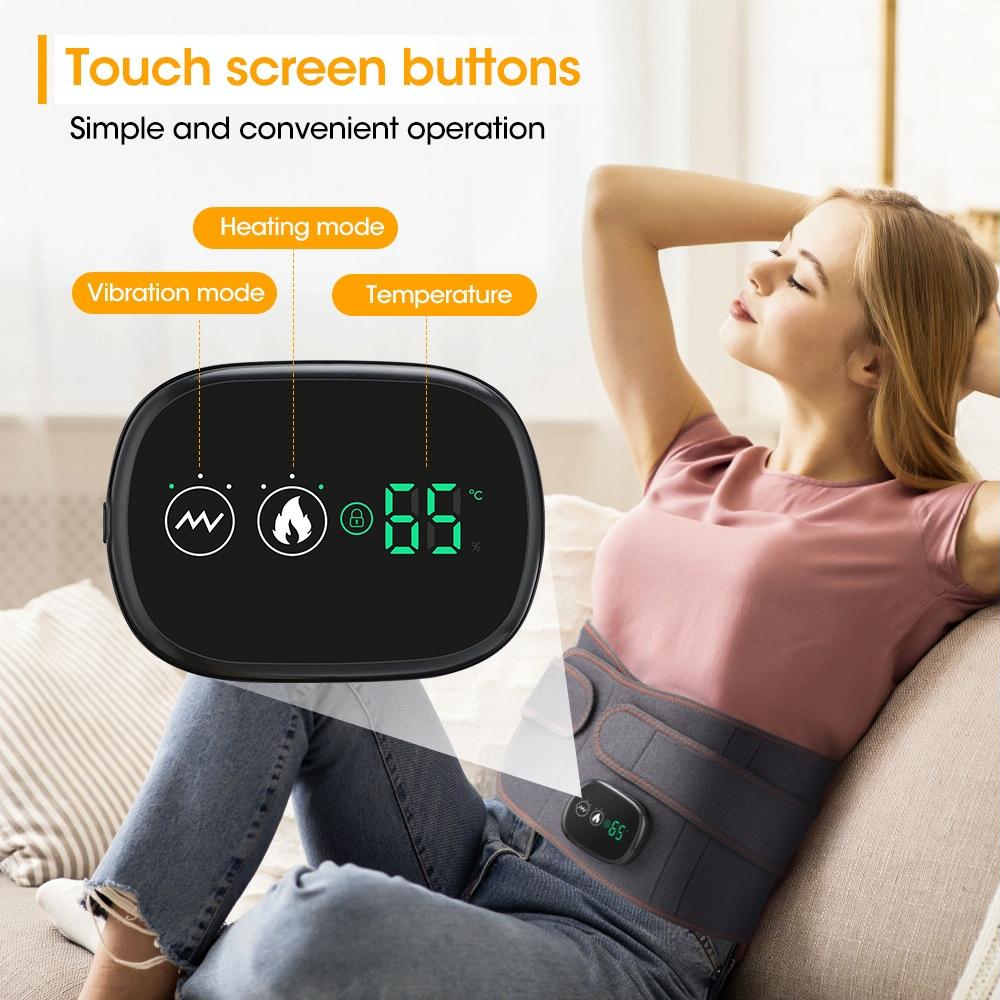 Usb Heated Massage Lumbar Belt Gray