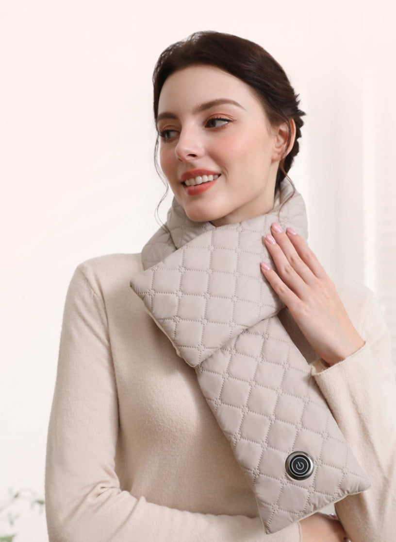 Beige Upgraded Electric Heated Scarf - 3-Level Adjustable Heating