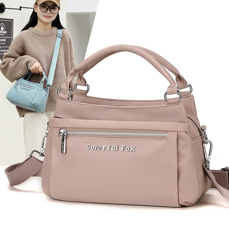 Green Waterproof Nylon Crossbody Bag - Lightweight and Adjustable Strap Shoulder Bag for Women