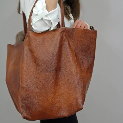 Black Classic Large PU Leather Tote Bag with Inner Pouch - Elegant and Functional