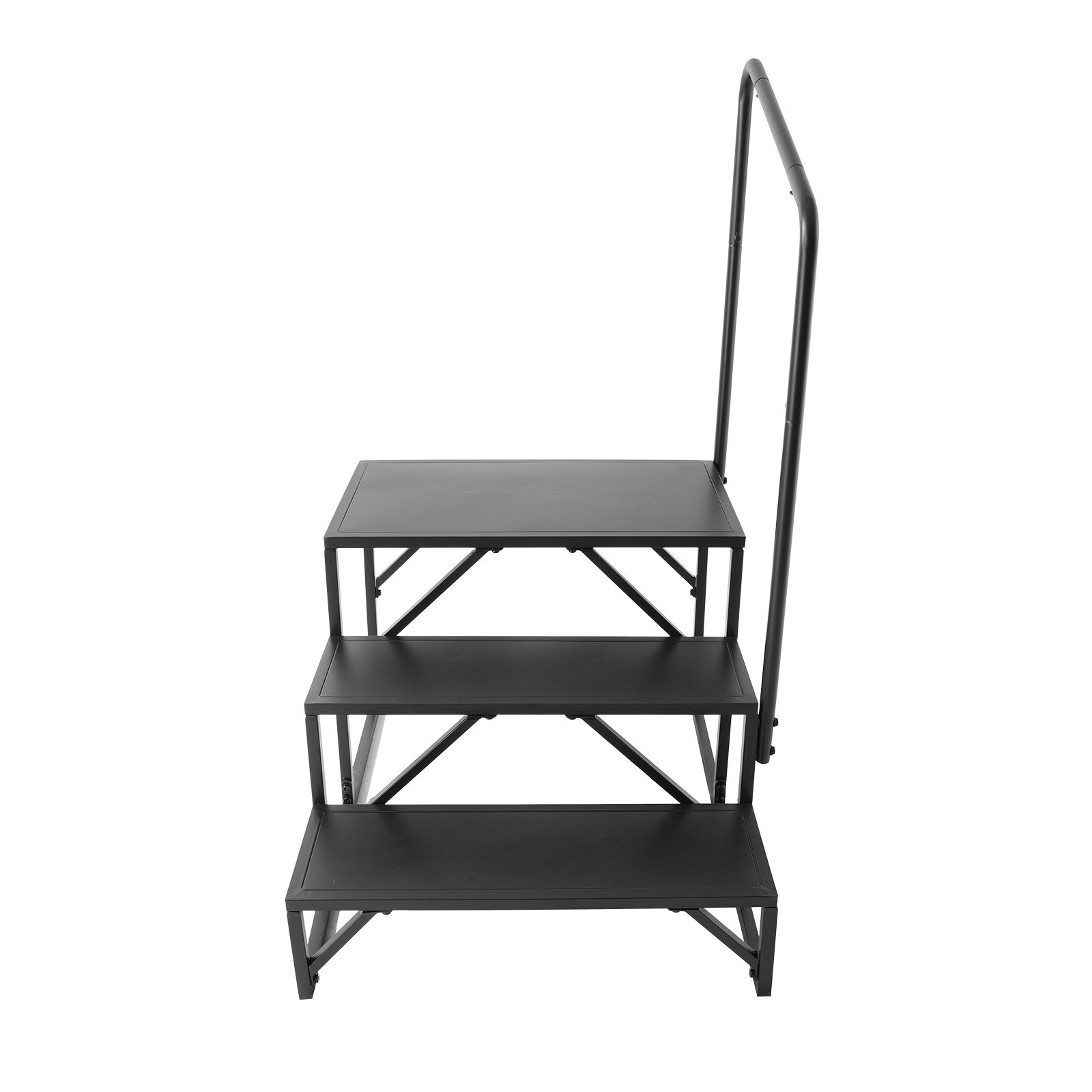 VEVOR RV Steps, 3-Step RV Stairs, 199.58KGS  Load Capacity, Thickened Carbon Steel, With Handrail, Non-Slip Steps for Safe Entry and Exit, Suit for RV, Trailer, Camper Steps